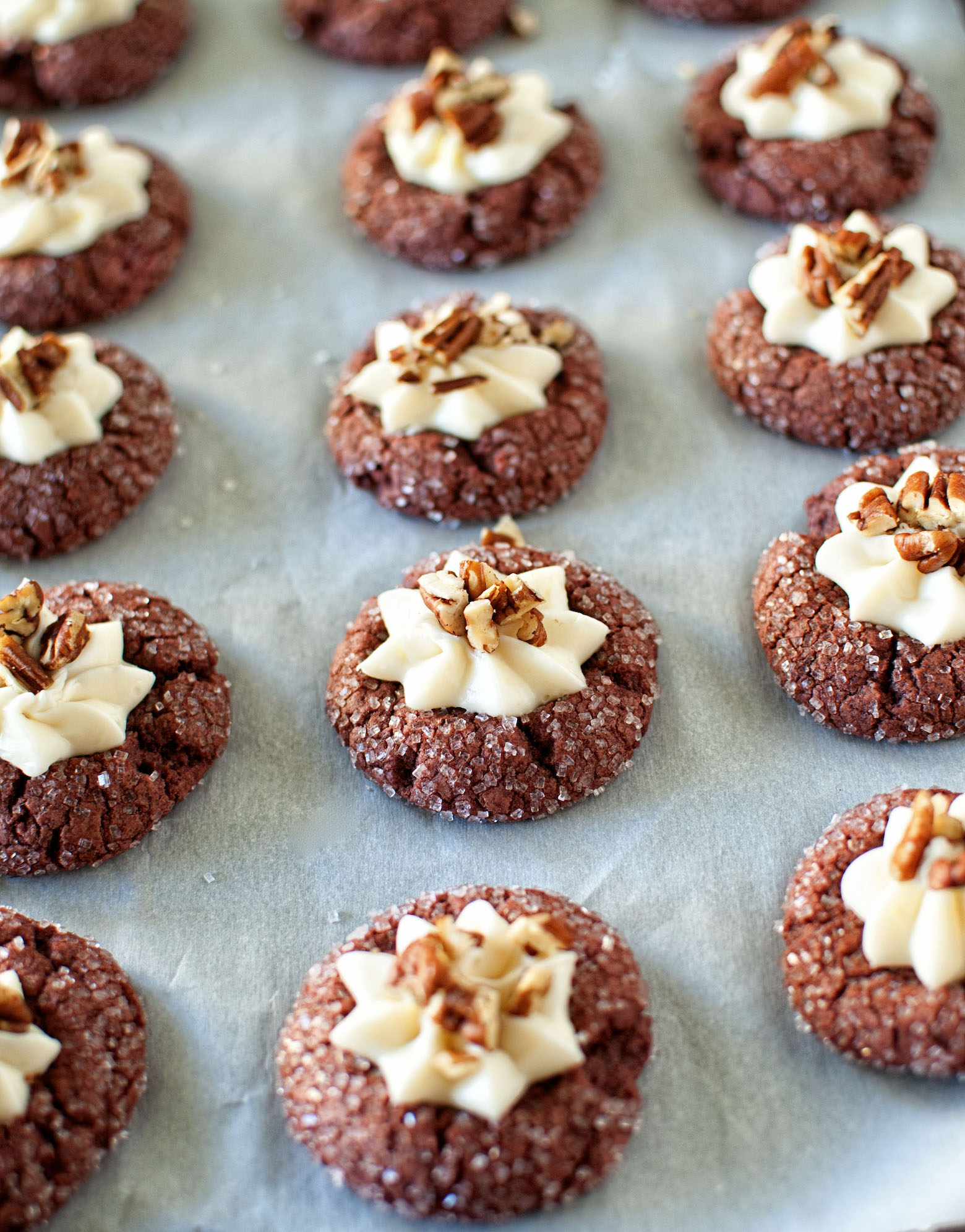 Red Velvet Thumbprint Cookies