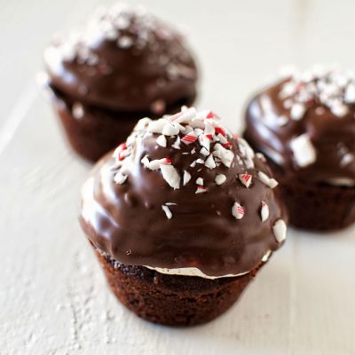Chocolate Dipped Chocolate Peppermint Cupcakes