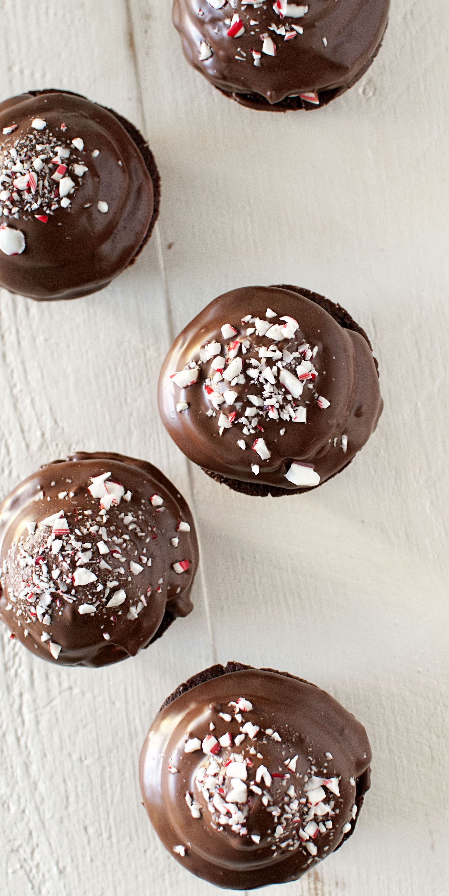 Chocolate Dipped Chocolate Peppermint Cupcakes