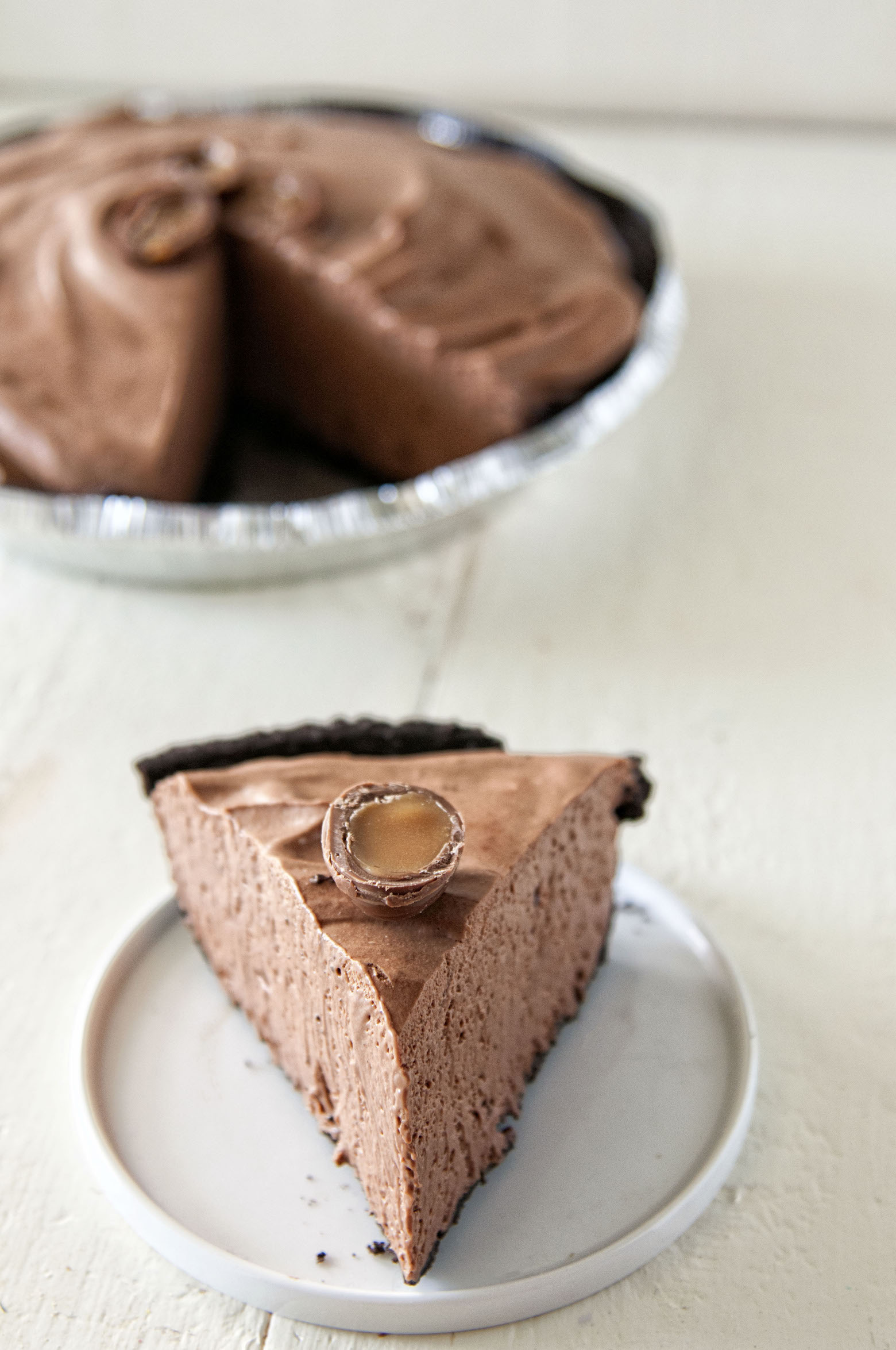 Slice of Cadbury Caramel Egg Marshmallow Pie