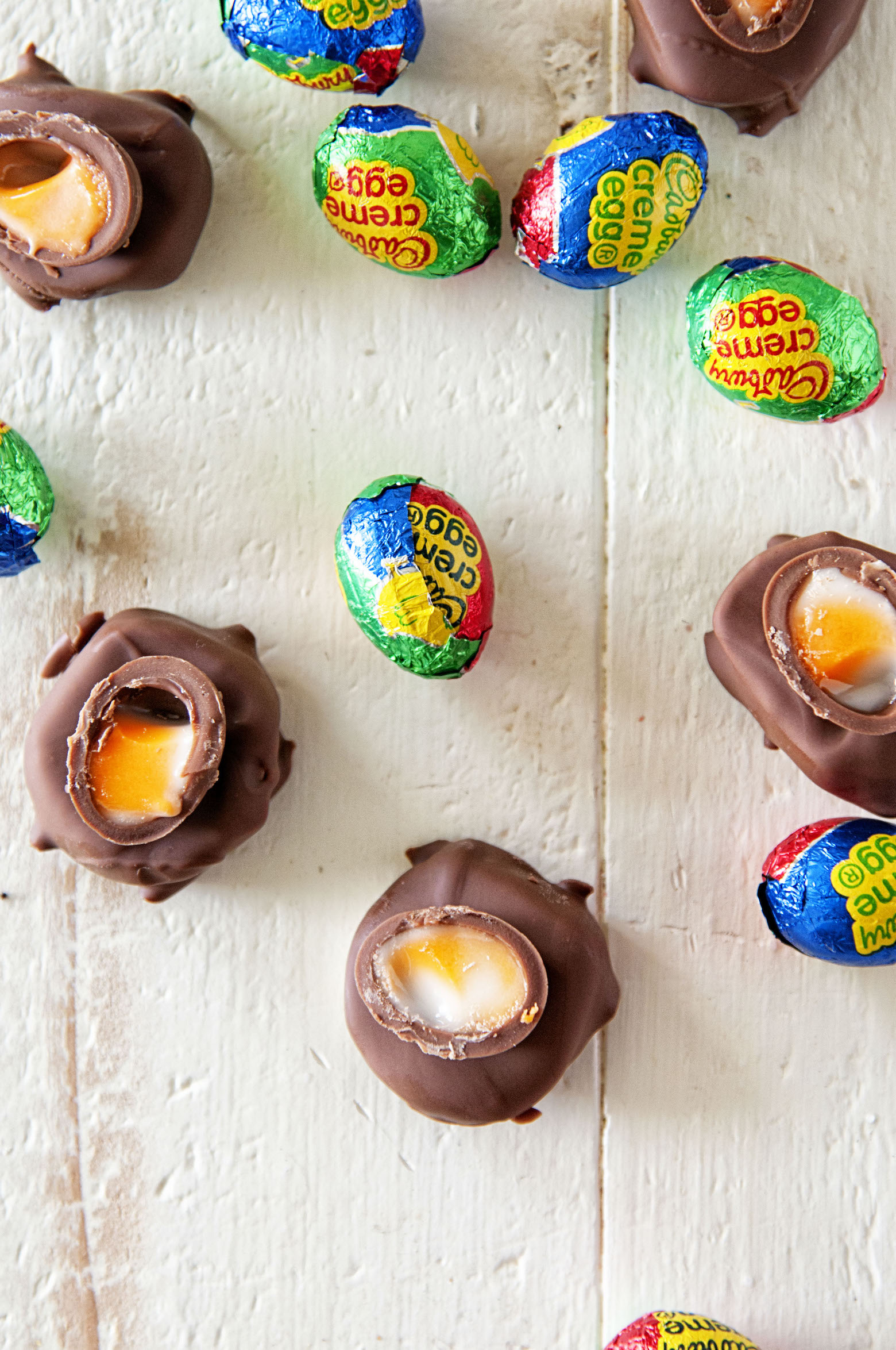 Overhead shot of the Cadbury Creme Egg Patties