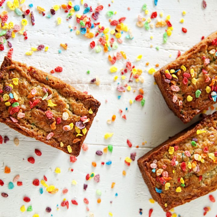 Fruity Pebbles Banana Bread