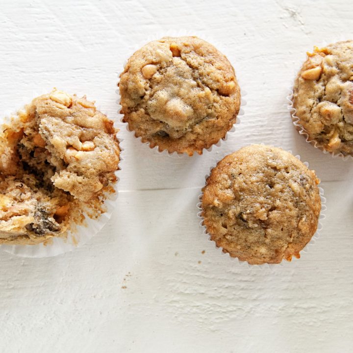 Banana Apple Butterscotch Pecan Muffins