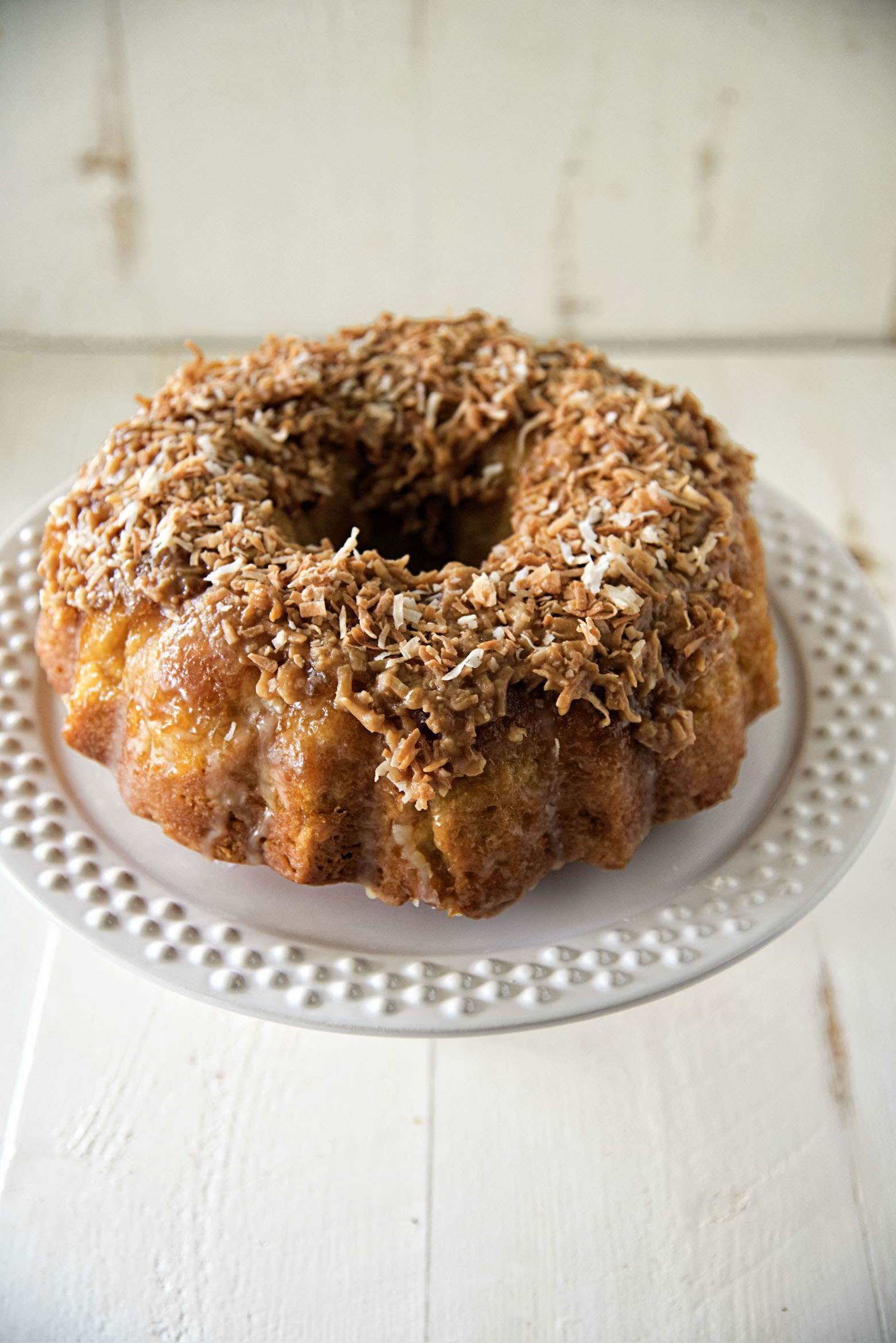 Caramel Rum Pina Colada Bundt Cake