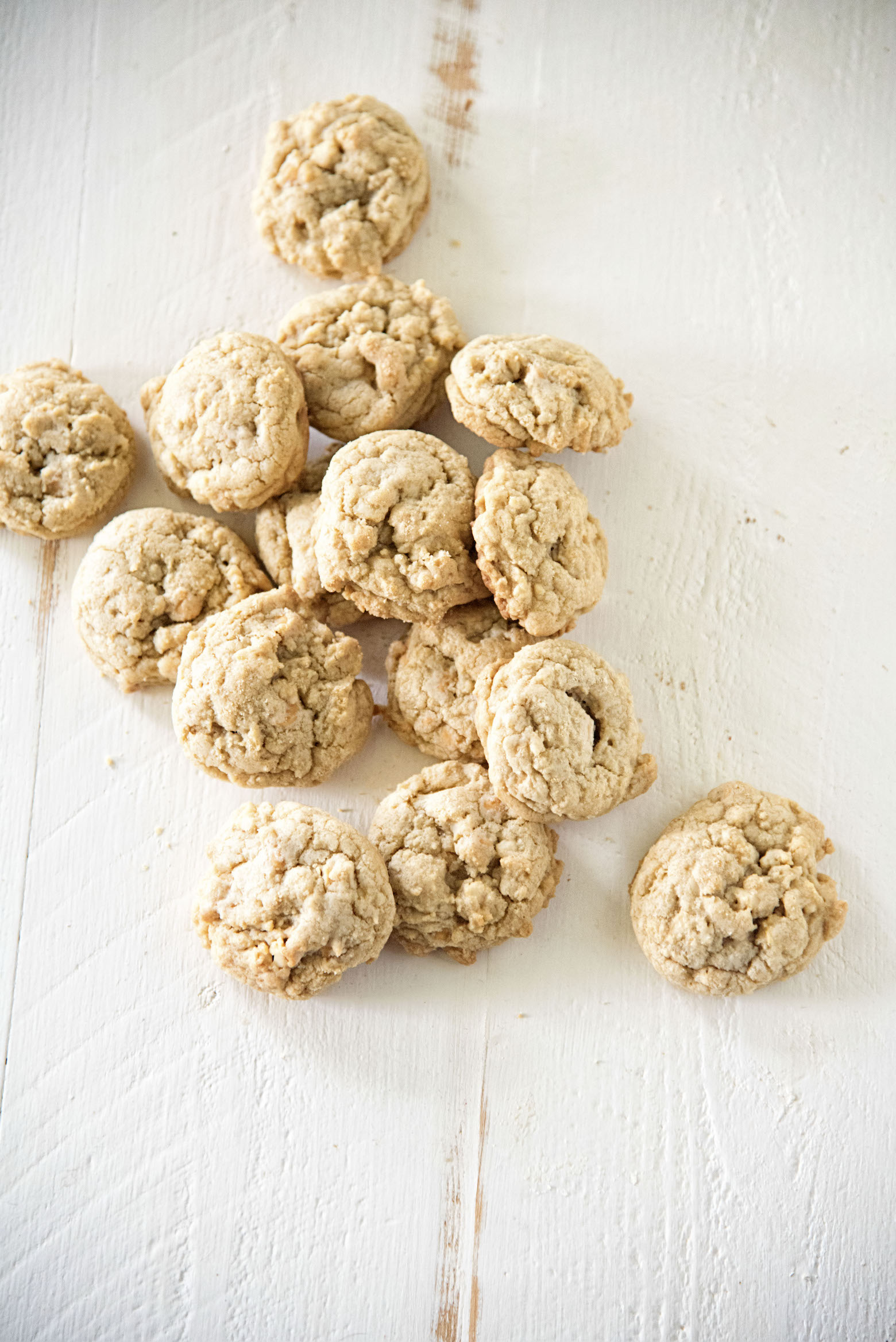 Overhead shot of Butterscotch Salted Cashew Cookies