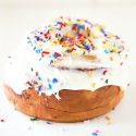 Giant Cinnamon Roll with Cake Batter Frosting