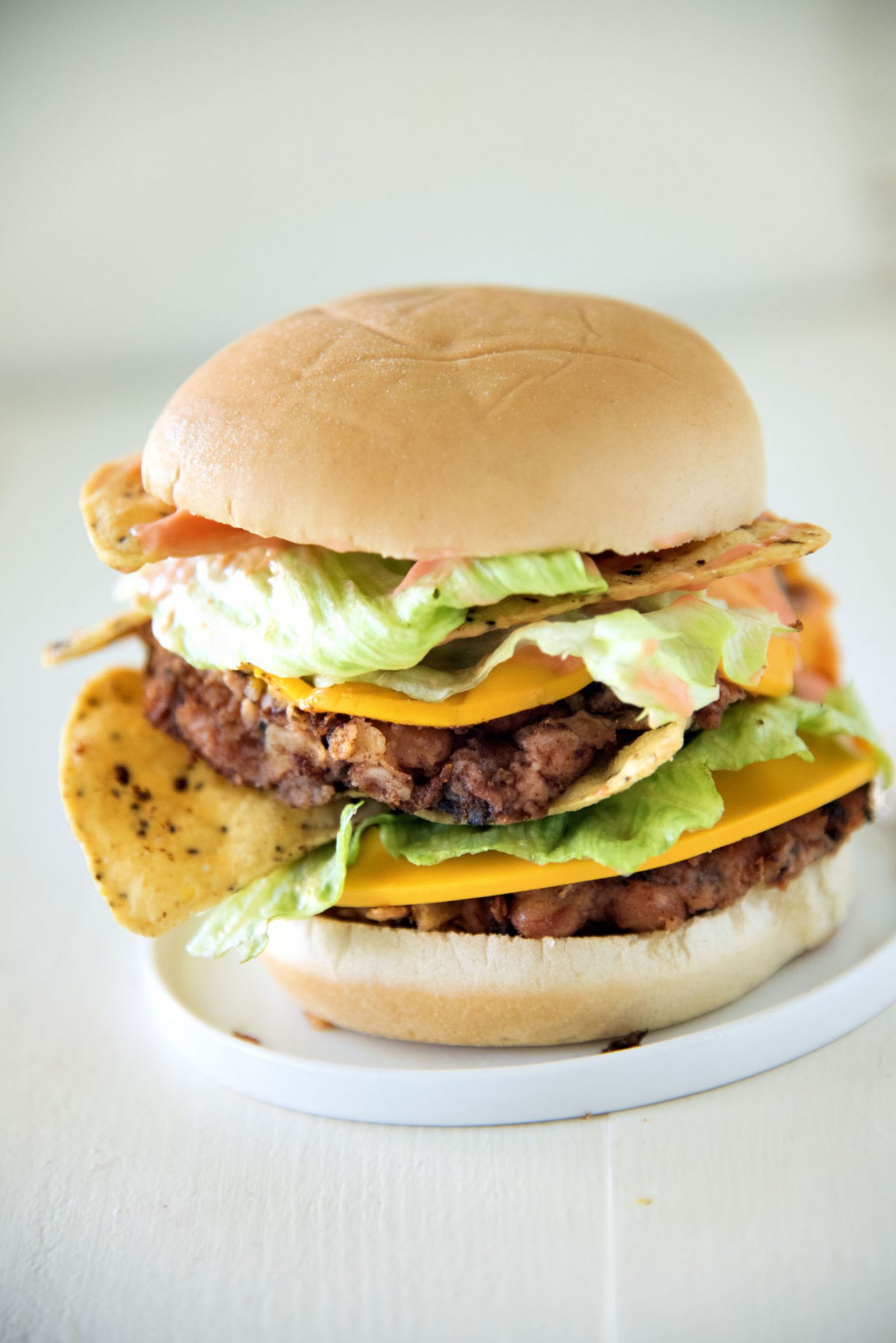 Tortilla Chip Taco Salad Veggie Burger