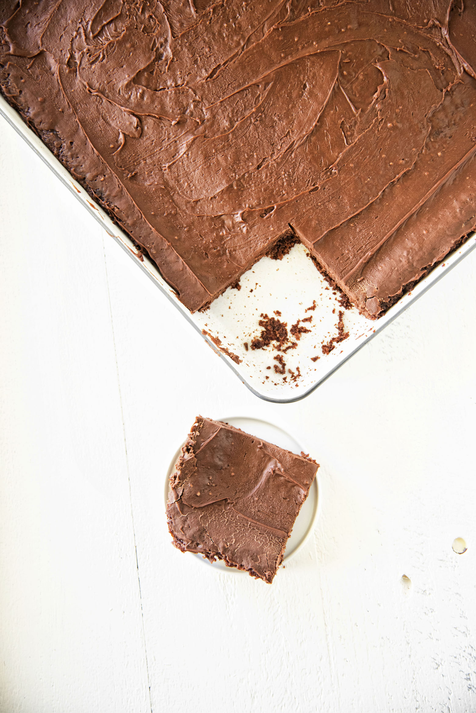 Overhead shot of Jack and Coke Texas Sheet Cake