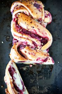 Sweet Corn and Raspberry Babka