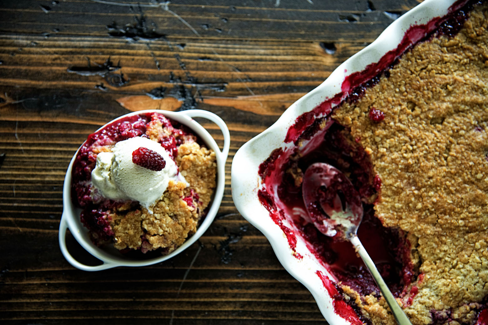 Mixed Berry Oatmeal Cookie Cobbler