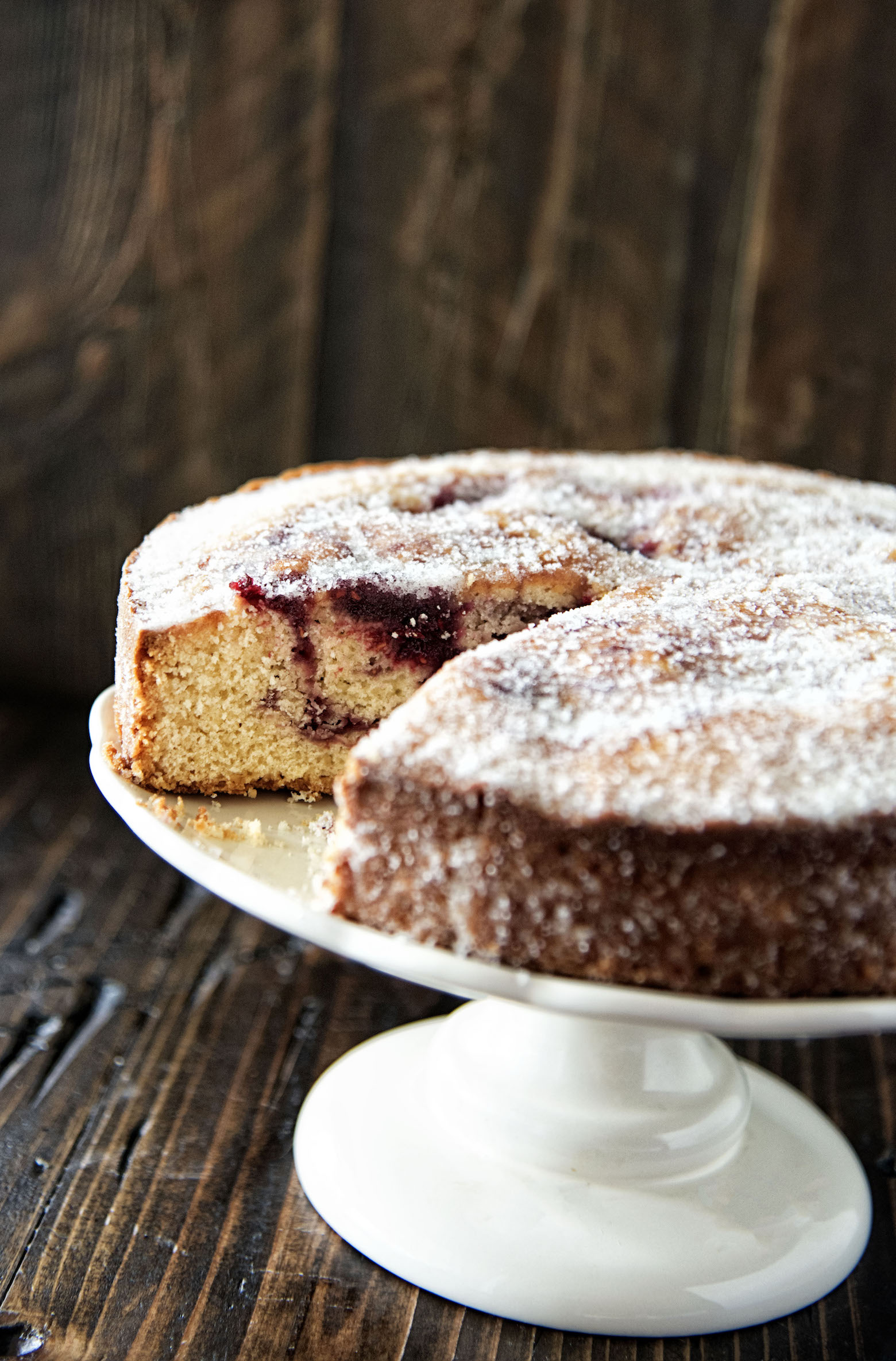 Sweet Corn and Berry Sugared Donut Cake