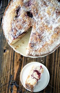 Sweet Corn and Berry Sugared Donut Cake