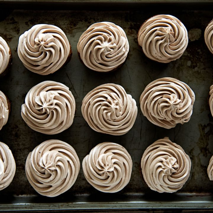 Chocolate Cinnamon Frosted Pumpkin Cupcakes