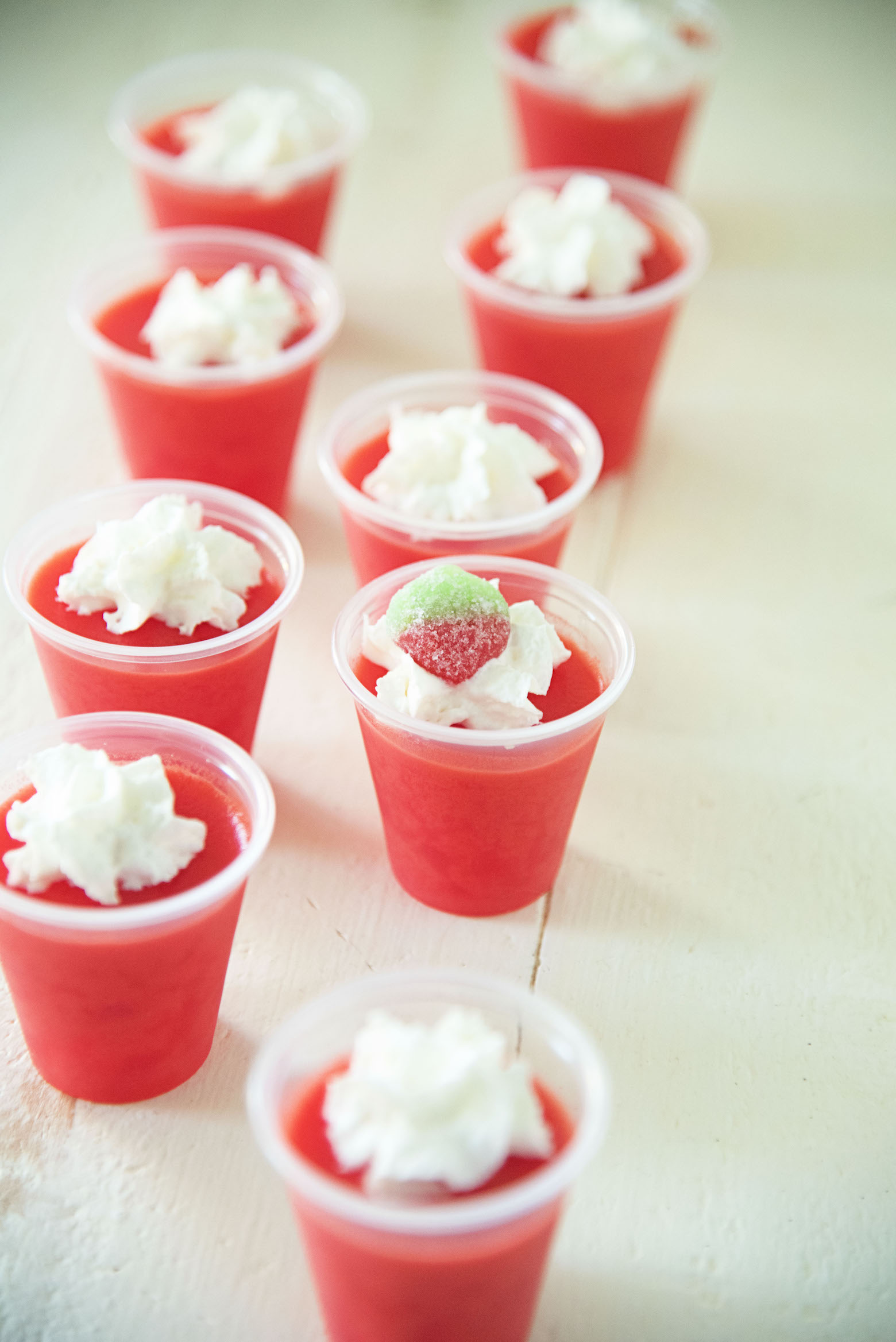 Strawberry Cream Jell-O Shots