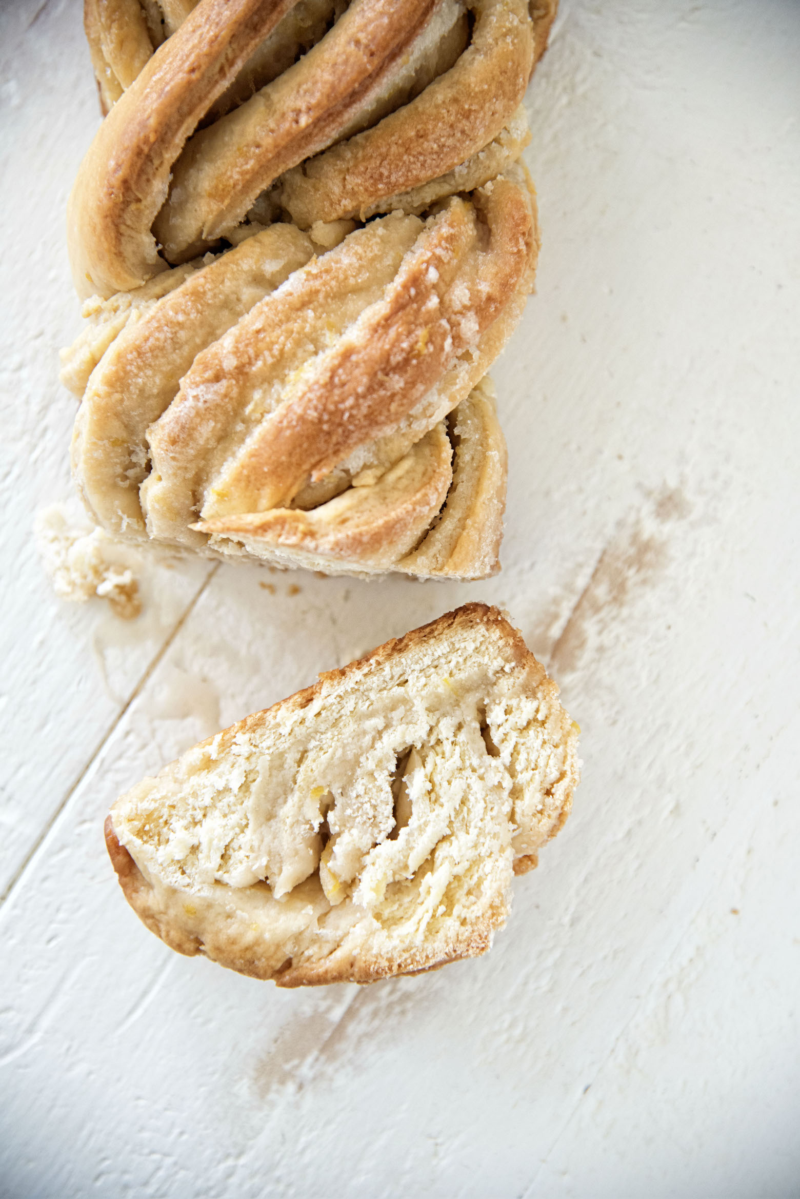 Overhead photo of full Sweet Tea Glazed Lemon Babka