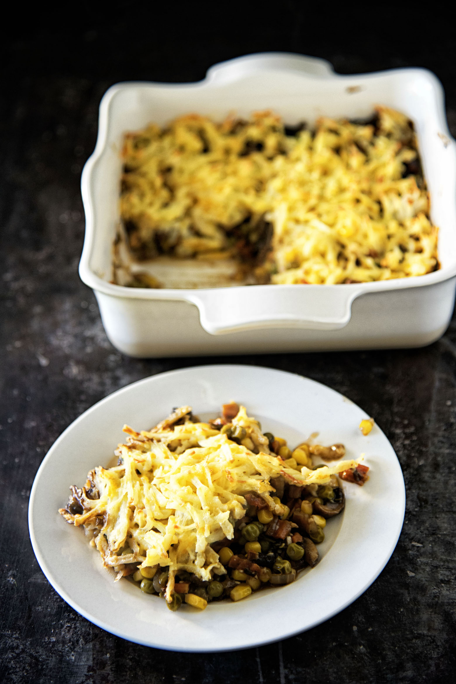 Chessy Hash Brown Topped Vegetarian Shepherds Pie