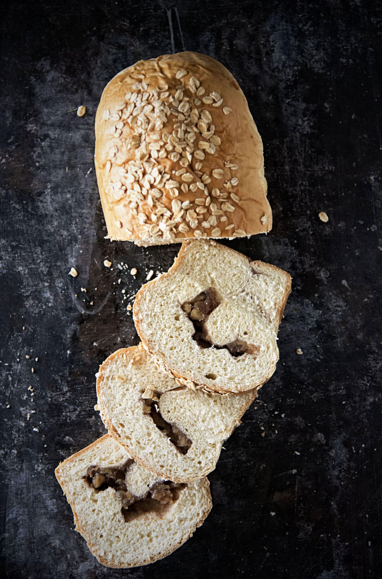 Honey Pear Jam Walnut Swirl Bread