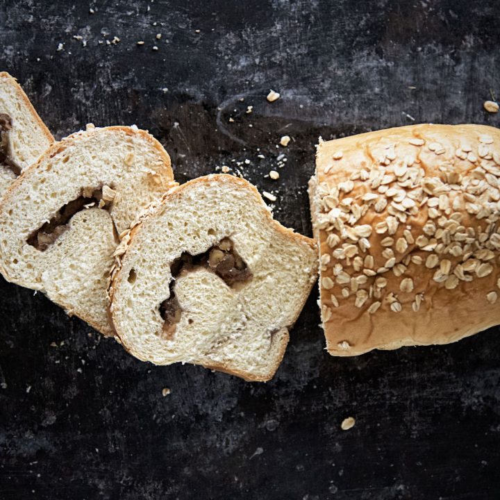 Honey Pear Jam Walnut Swirl Bread