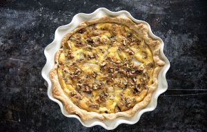 Vegetarian Pear Walnut Oregon Blue Cheese Quiche