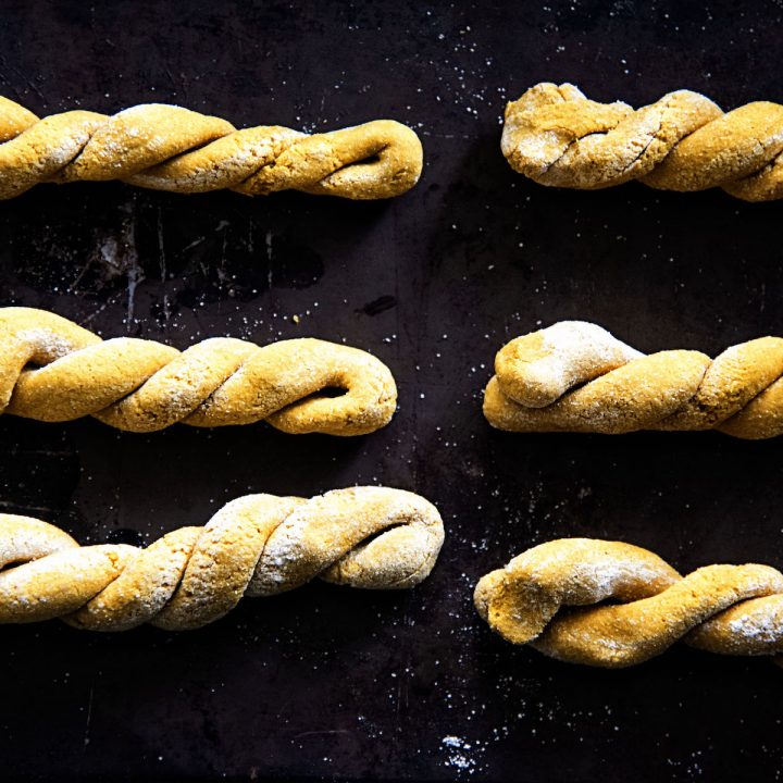 Pumpkin Peanut Butter Pretzel Twist Dog Treats