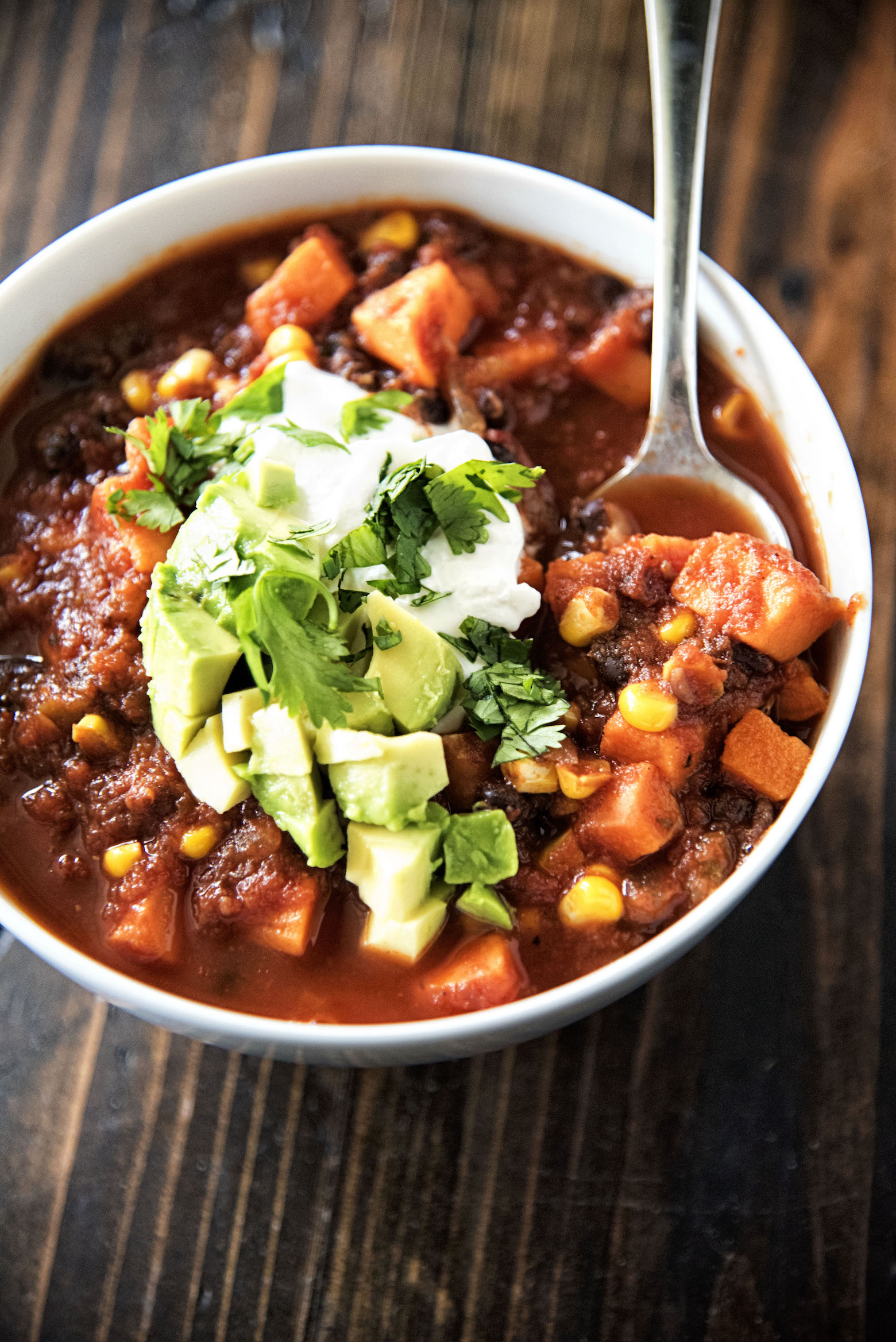 Vegan Sweet Potato Salsa Chili