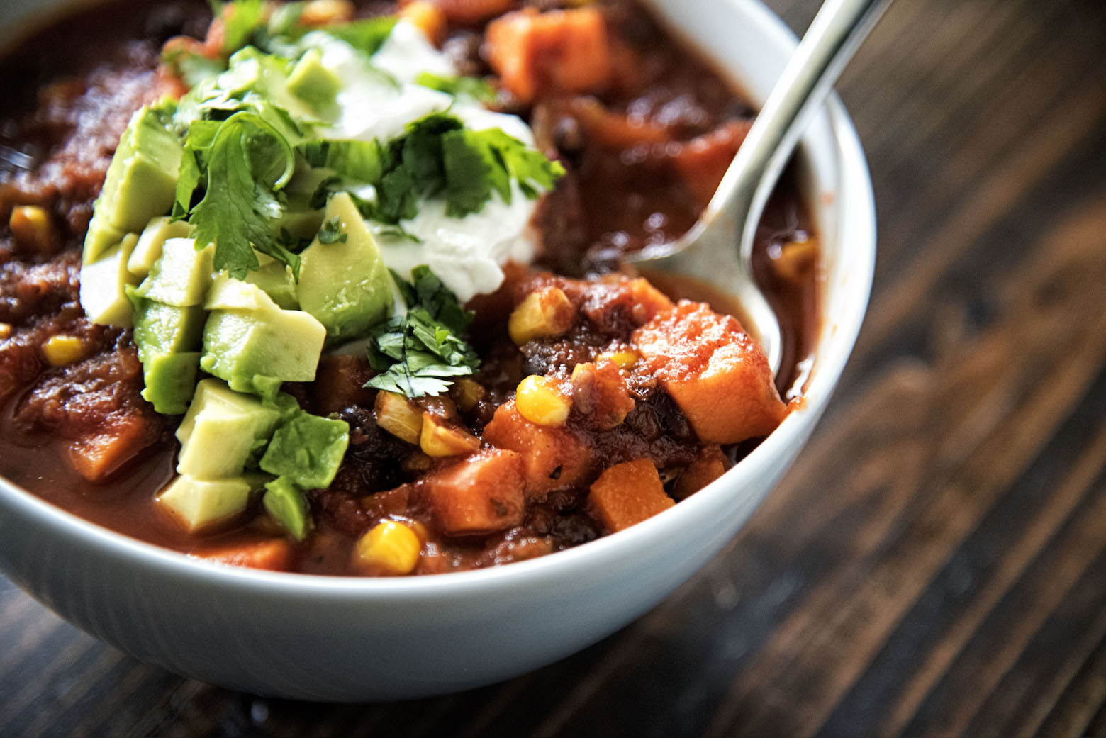 Vegan Sweet Potato Salsa Chili