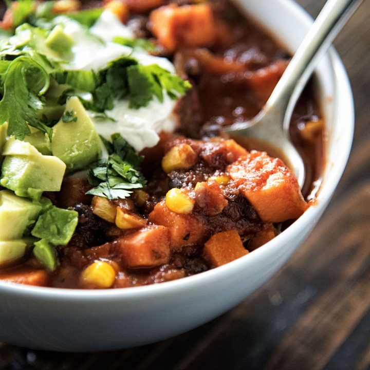 Vegan Sweet Potato Salsa Chili