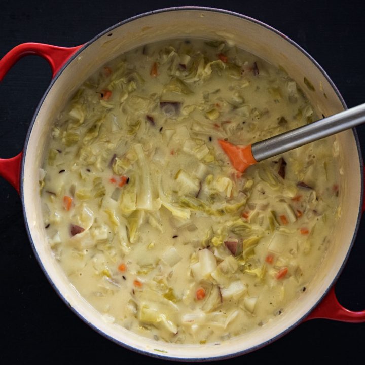 Vegetarian Creamy Cabbage Potato Soup