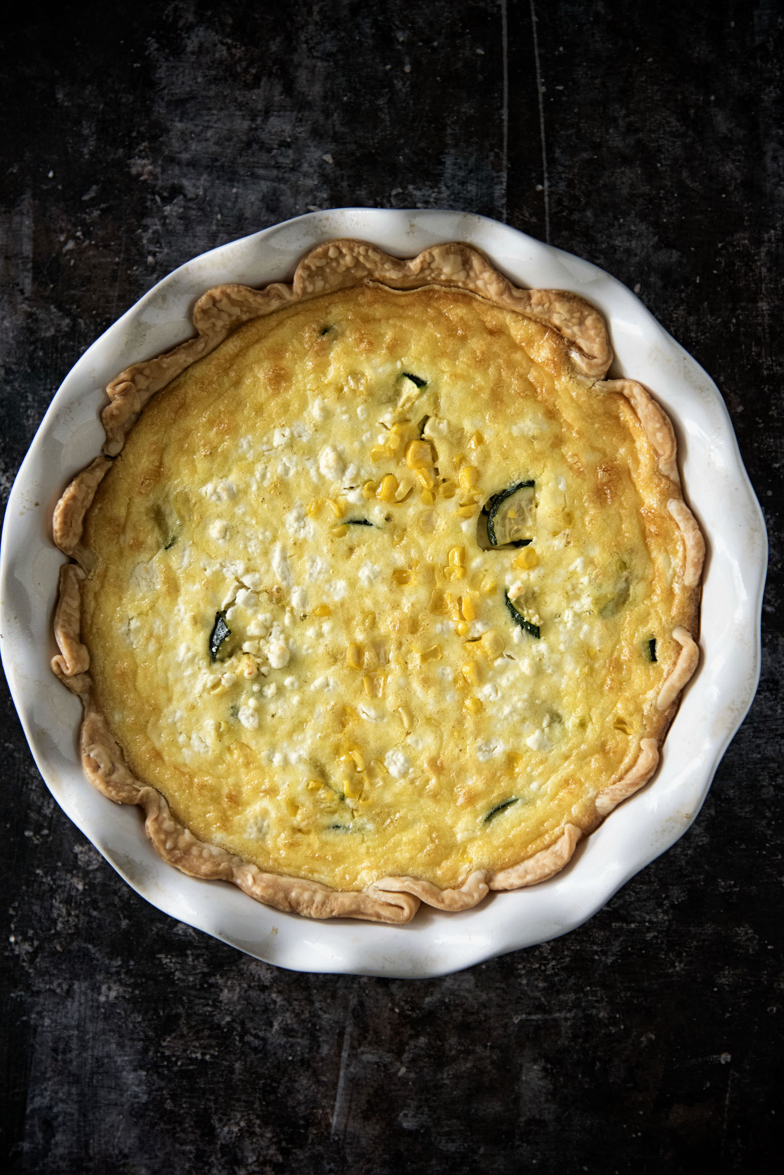 Vegetarian Zucchini Corn Feta Quiche