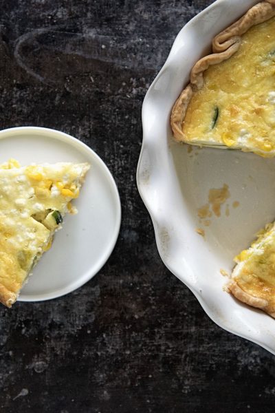 Vegetarian Zucchini Corn Feta Quiche