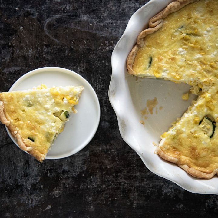 Vegetarian Zucchini Corn Feta Quiche