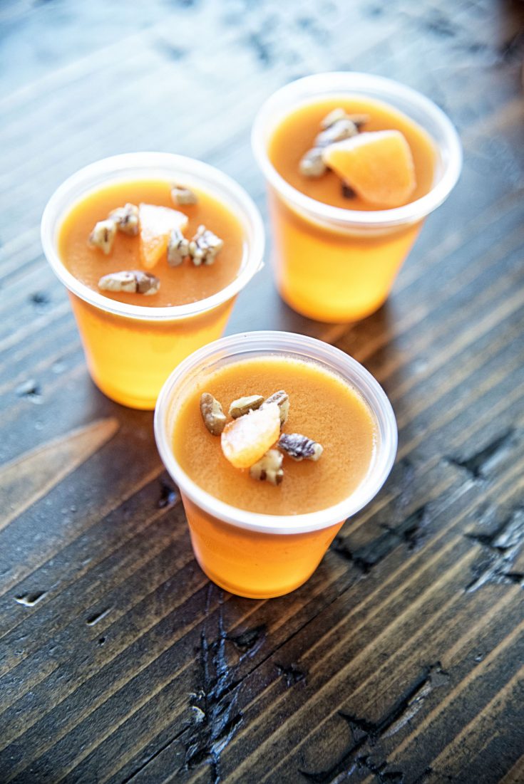 Orange Maple Pecan Bourbon JellO Shots