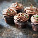 Chocolate Bourbon Eggnog Cupcakes