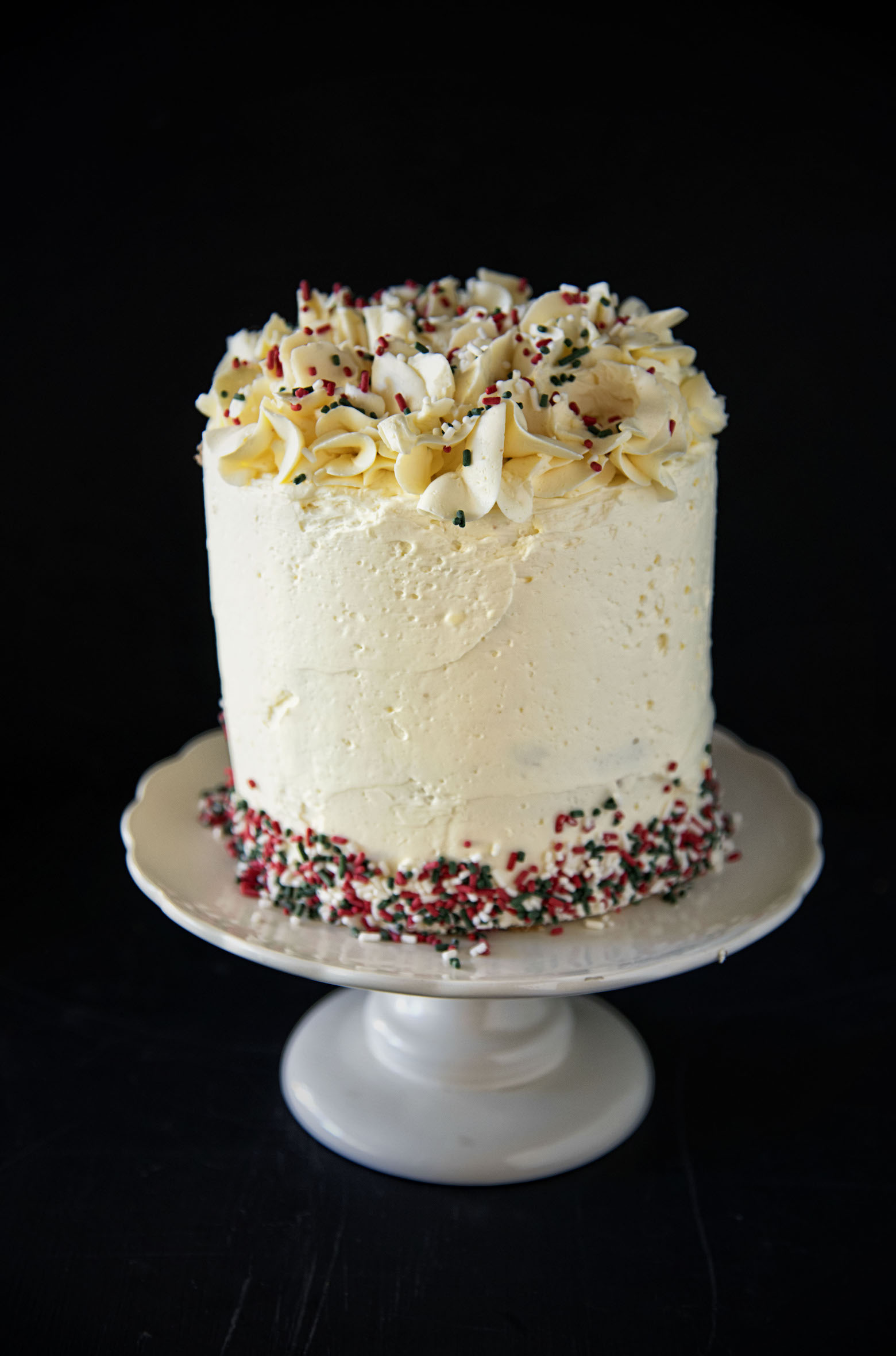 Eggnog Spiced Rum Layer Cake