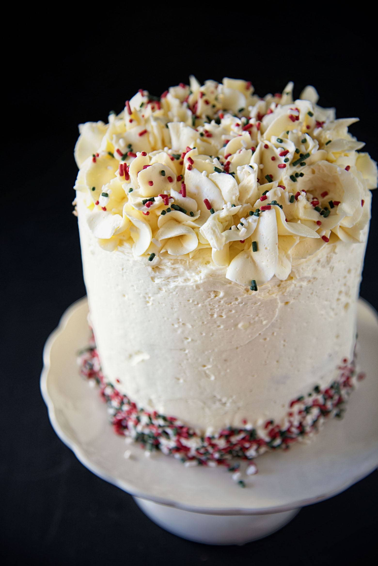 Eggnog Spiced Rum Layer Cake