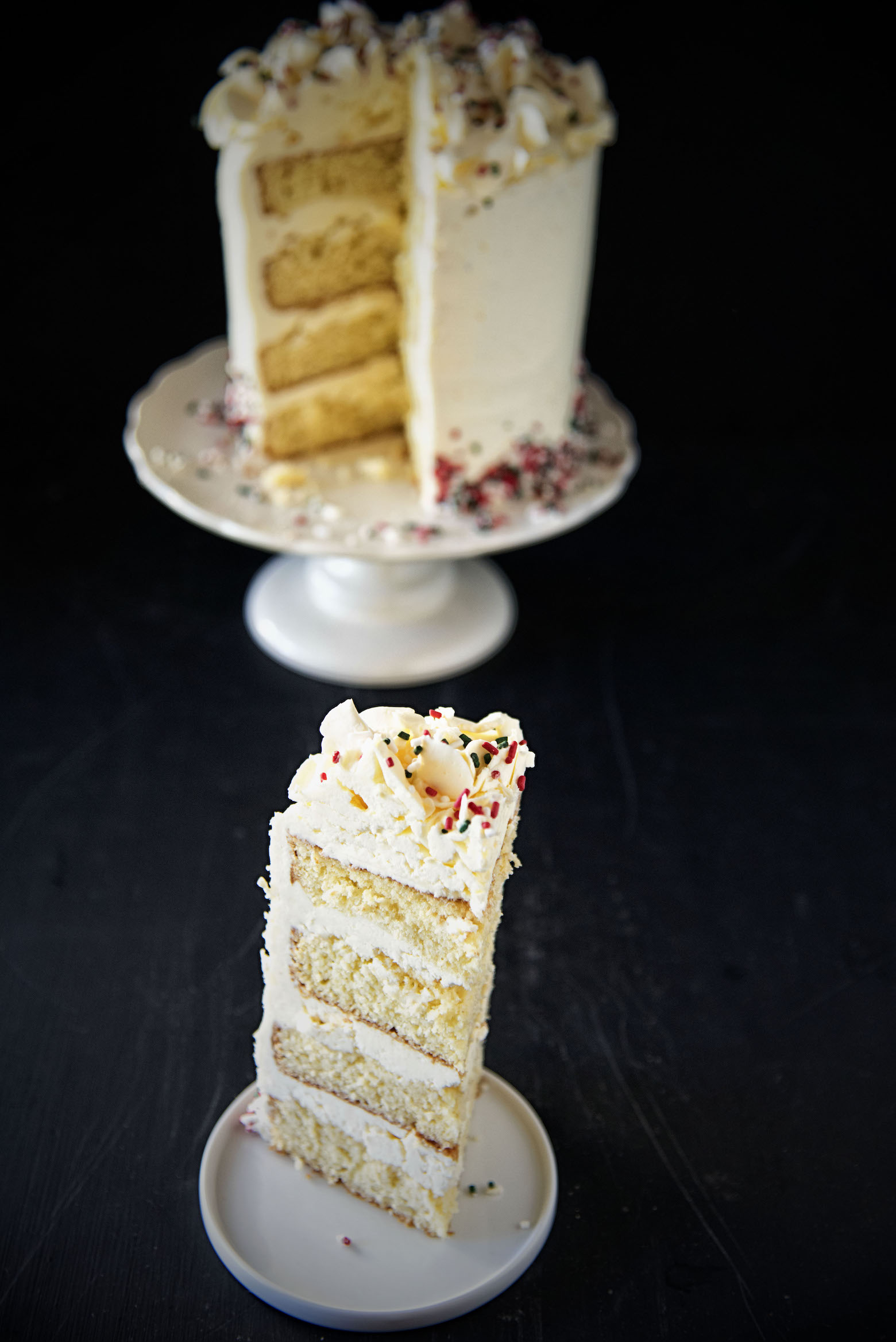 Eggnog Spiced Rum Layer Cake