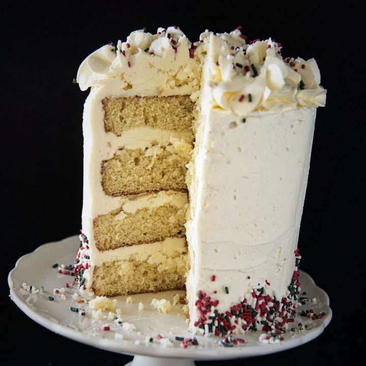 Eggnog Spiced Rum Layer Cake