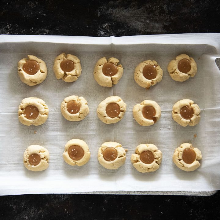 Vanilla Bean Caramel Thumbprint Cookies