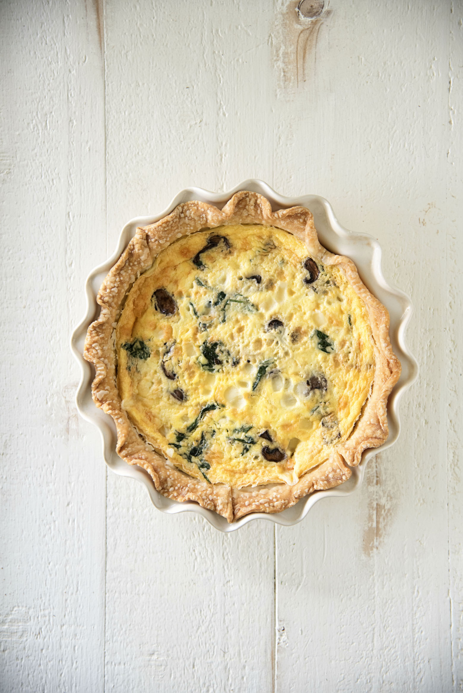 Vegetarian Spinach Mushroom Quiche