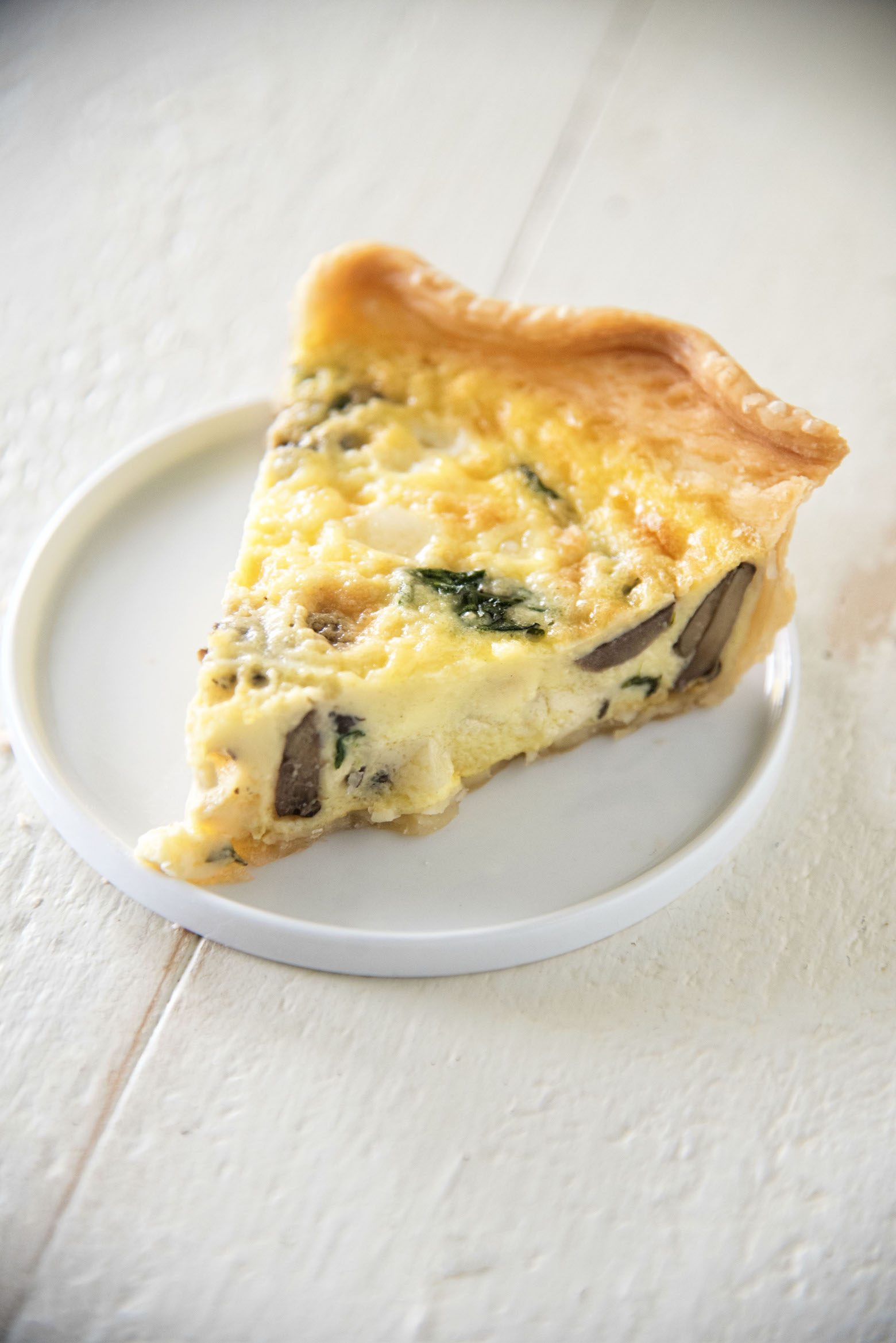 Vegetarian Spinach Mushroom Quiche