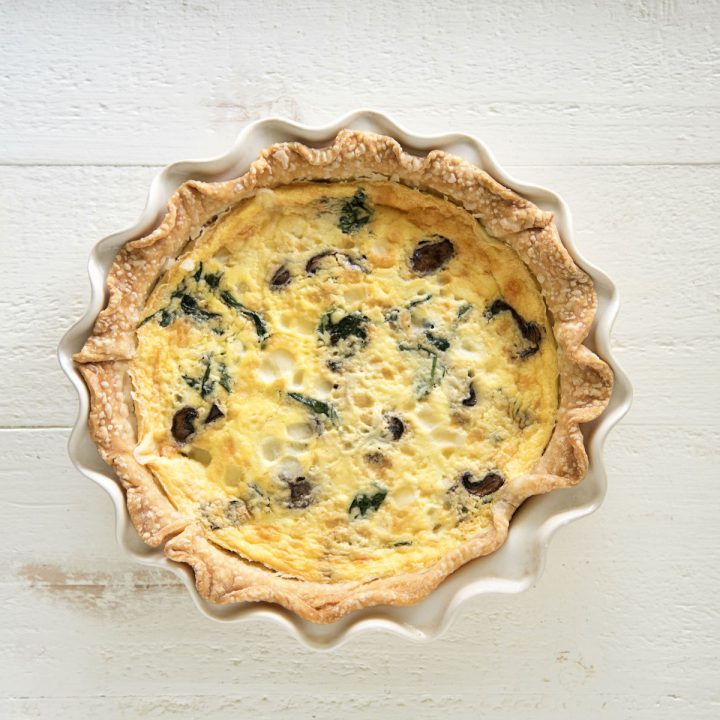 Vegetarian Spinach Mushroom Quiche