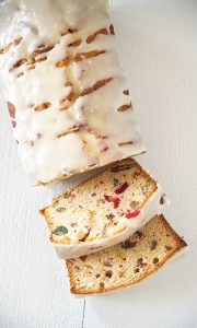 Bourbon Soaked Eggnog Fruitcake Pound Cake