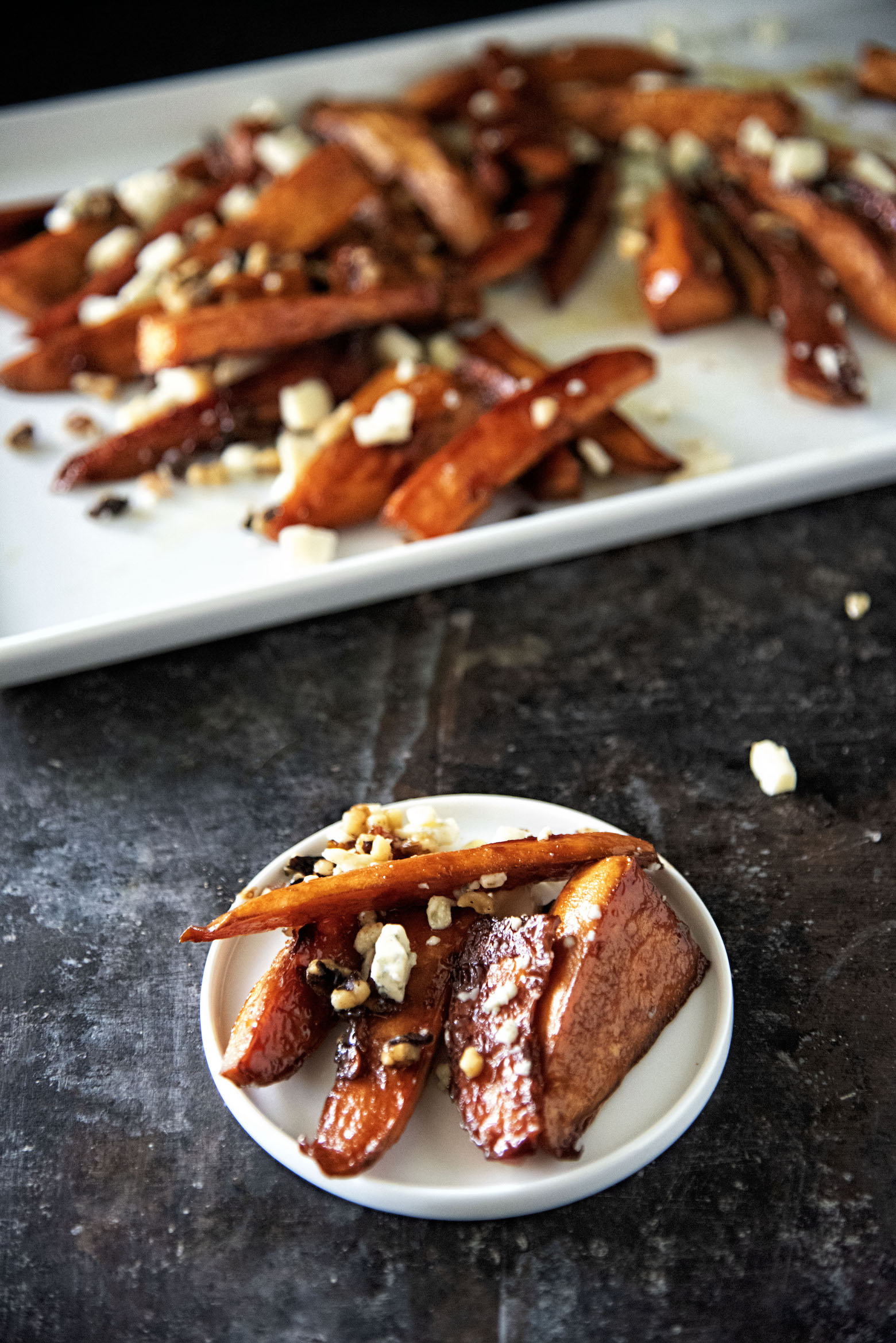 Brown Sugar Balsamic Roasted Sweet Potatoes