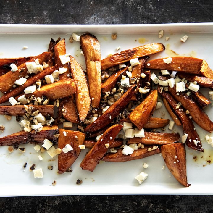 Brown Sugar Balsamic Roasted Sweet Potatoes