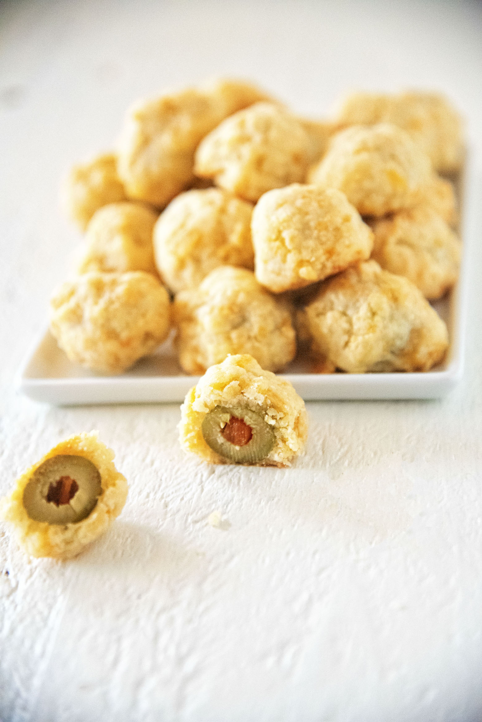 Cheddar Cheese Green Olive Nuggets