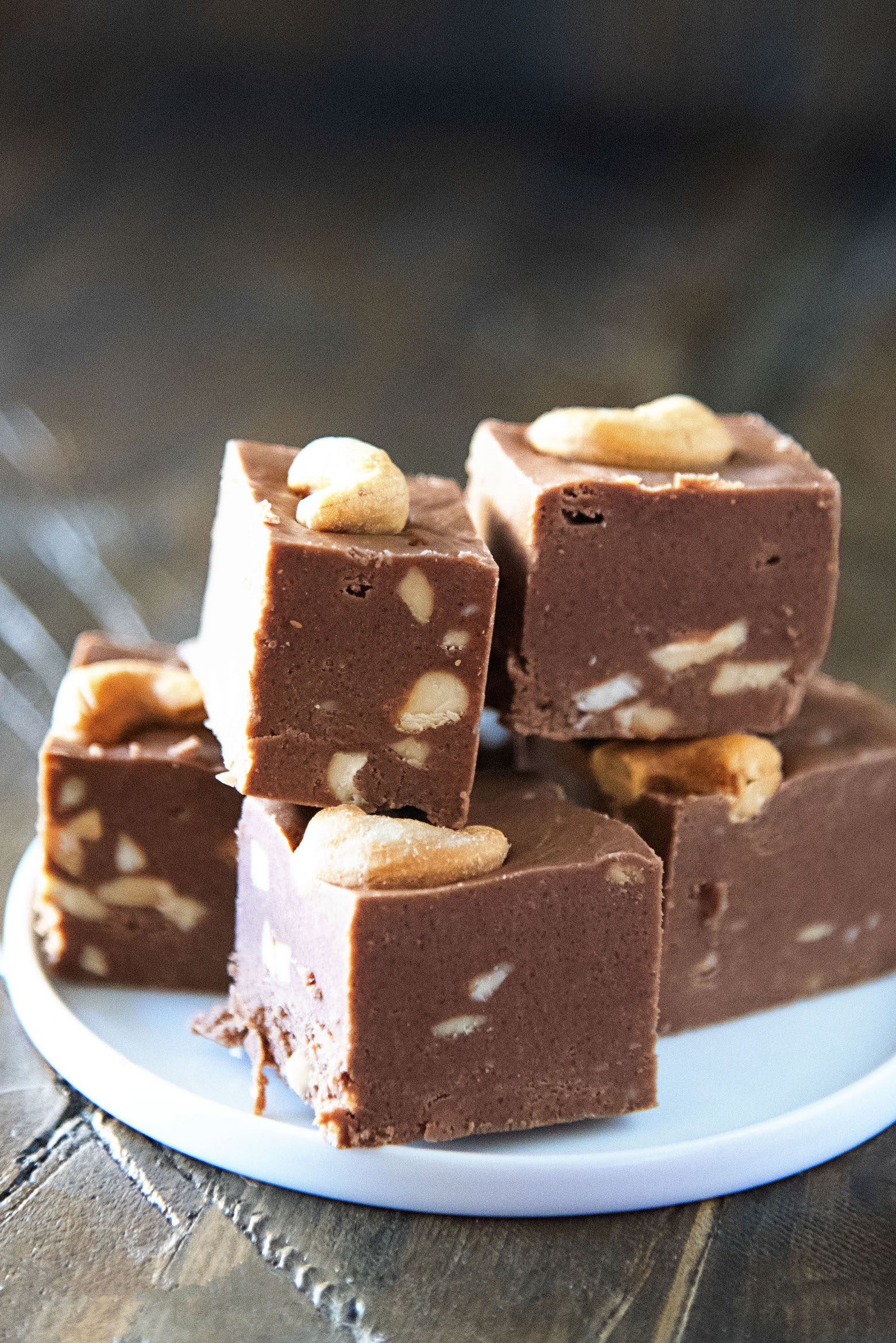 Chocolate Butterscotch Salted Cashew Fudge