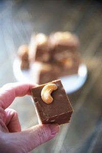 Chocolate Butterscotch Salted Cashew Fudge