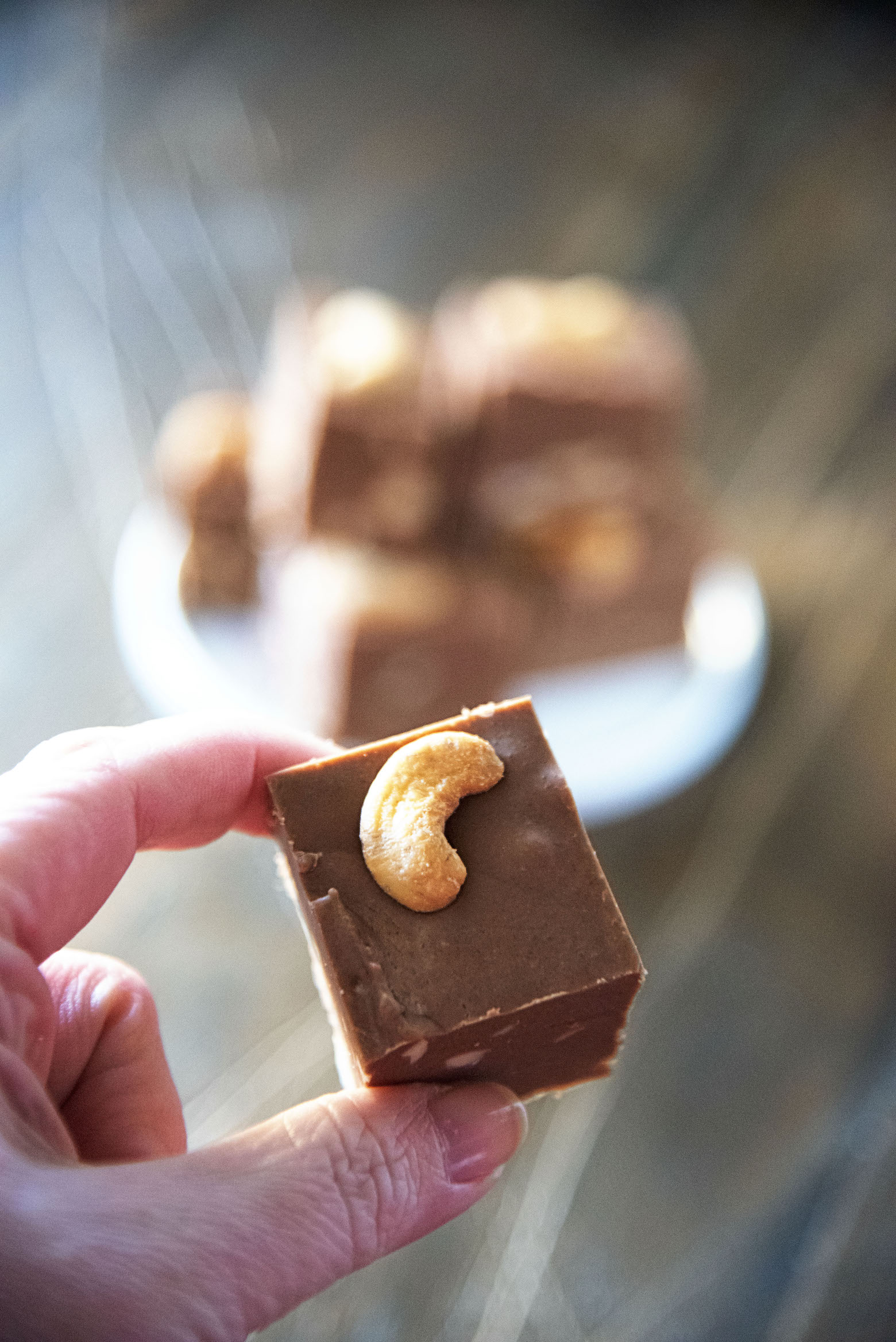 Chocolate Butterscotch Salted Cashew Fudge