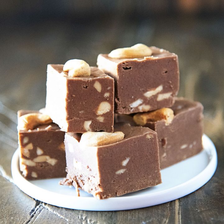 Chocolate Butterscotch Salted Cashew Fudge