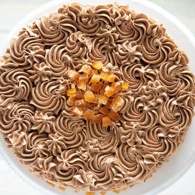 Chocolate Orange Frosted Vanilla Malted Cake